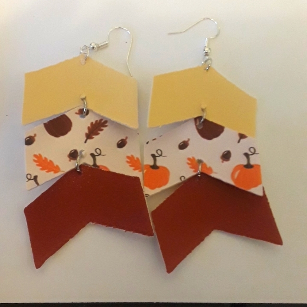 Faux leather dangle earrings
